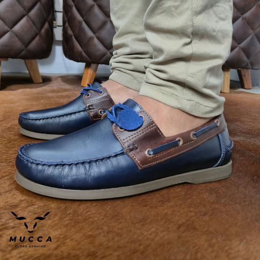 zapato mocasin Apache sperry nautico para hombre color versalles azul x versalles coñag 731