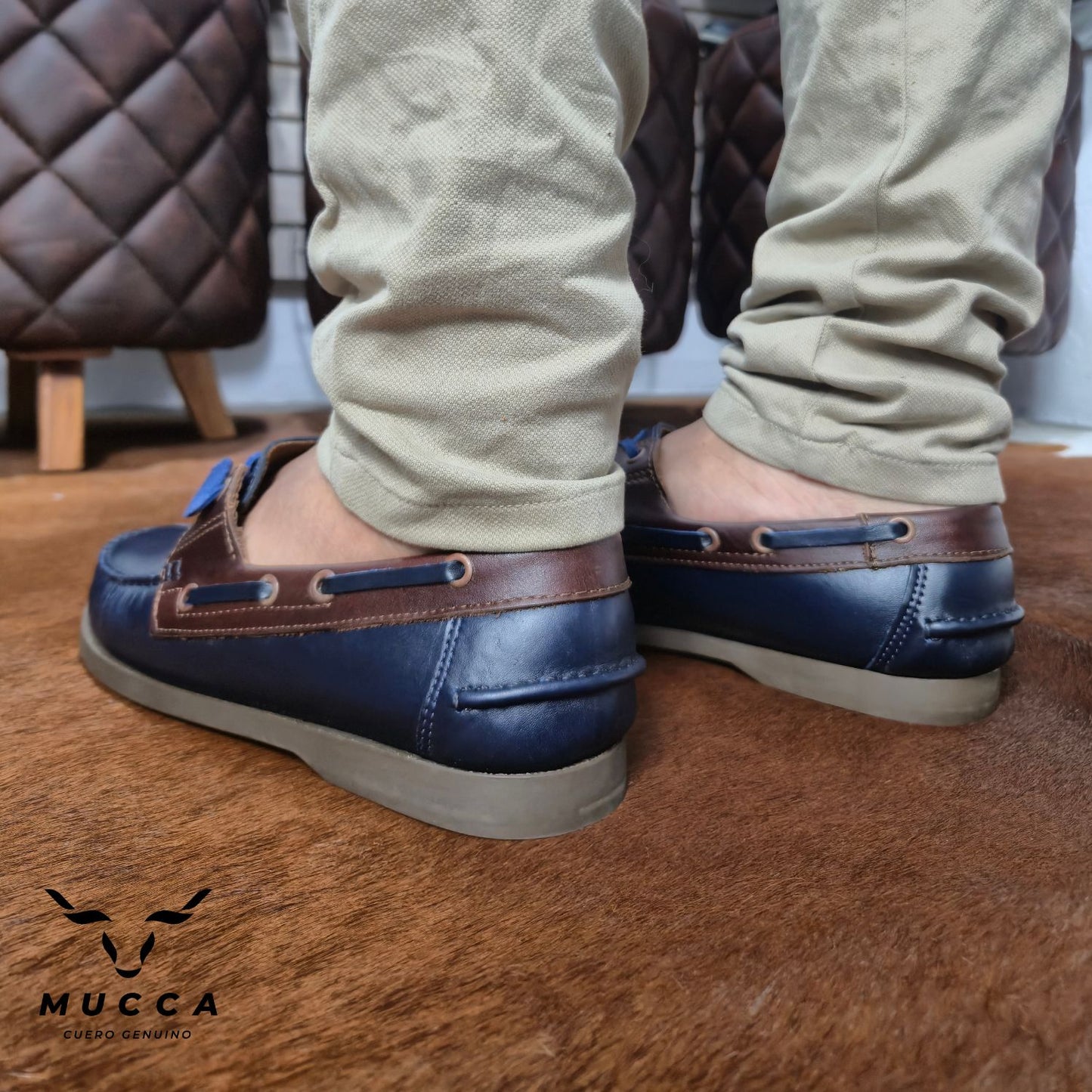zapato mocasin Apache sperry nautico para hombre color versalles azul x versalles coñag 731