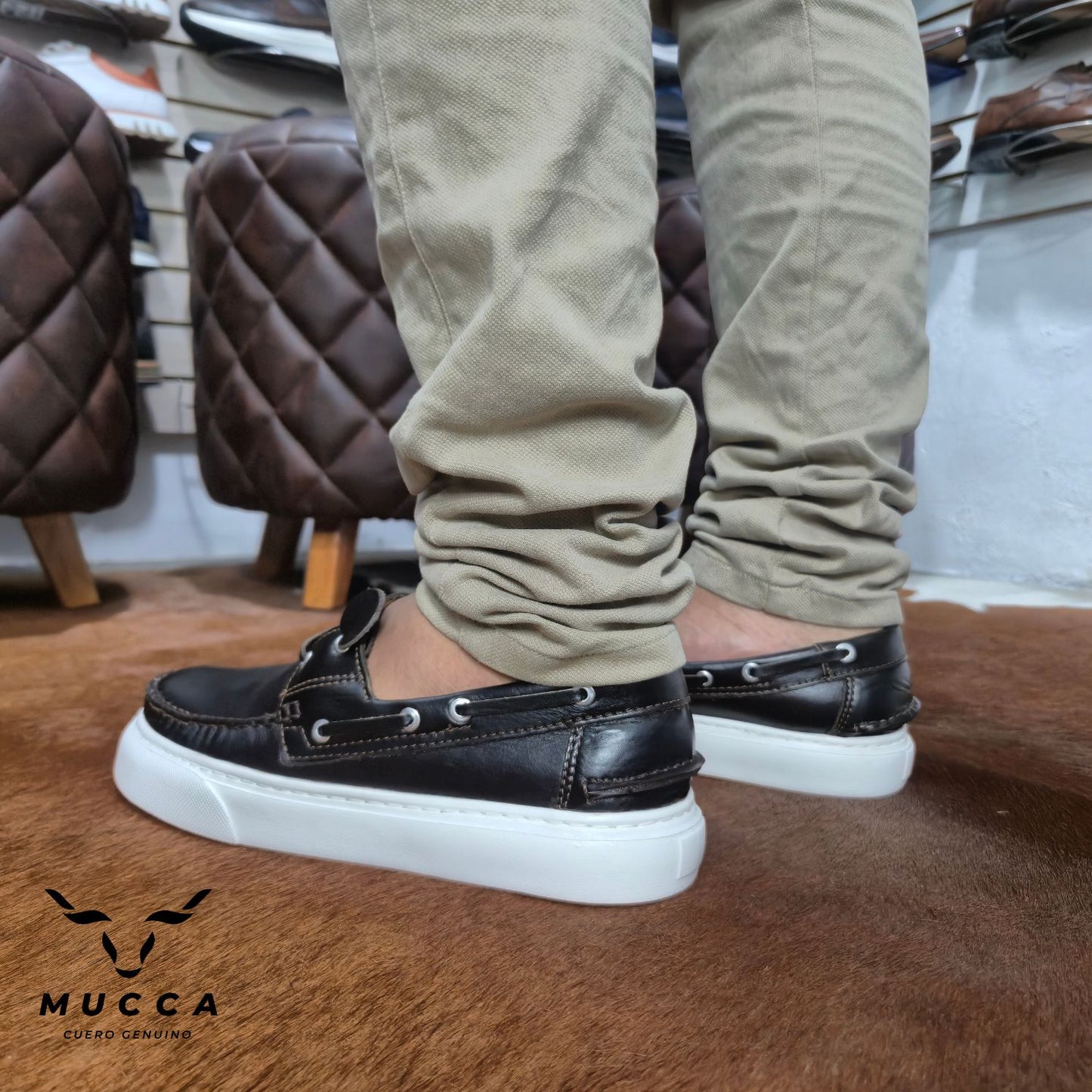 zapato mocasin Apache sperry nautico eva para hombre color veralles cafe eva 531