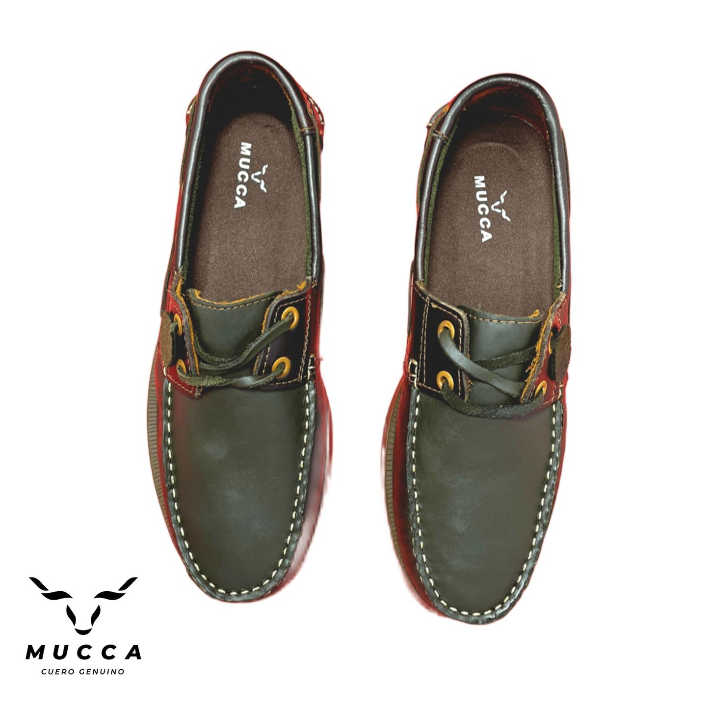 zapato mocasin Apache sperry nautico para hombre color toledo verde x versalles cafe 731