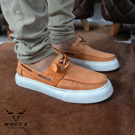 zapato mocasin Apache sperry nautico eva para hombre color nobuck tangerin x coñag eva 531