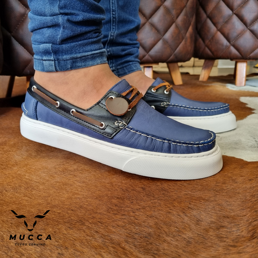 zapato mocasin Apache sperry nautico eva para hombre color rustico azul x negro eva 531