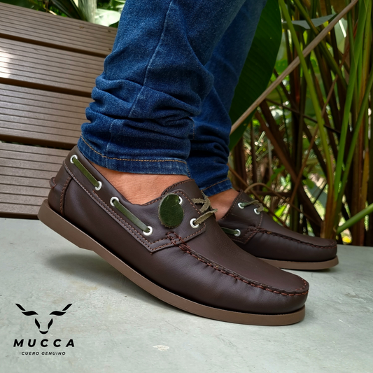 zapato mocasin Apache sperry nautico para hombre color cafe x verde 731