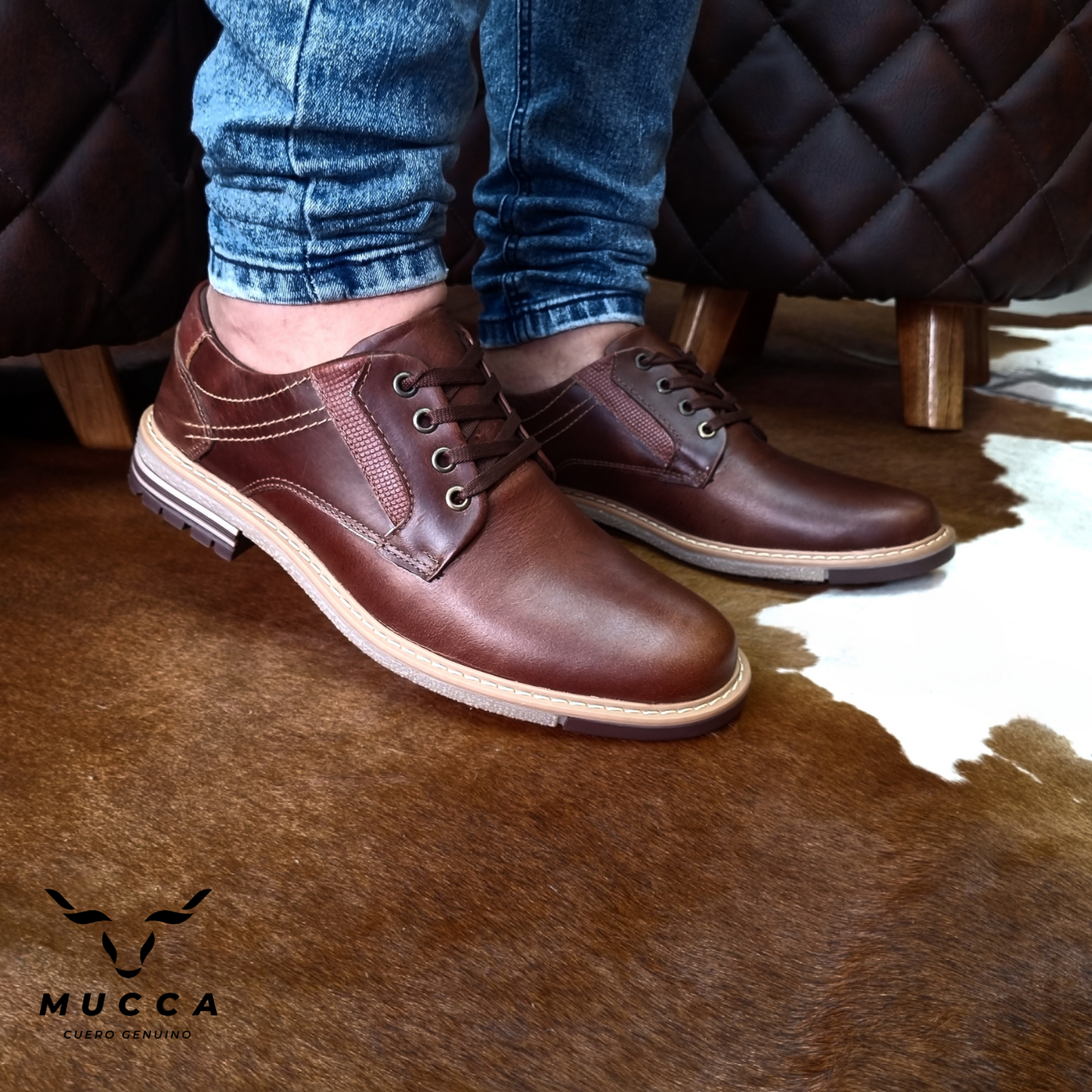 zapato casual en cuero para hombre cafe x miel  809