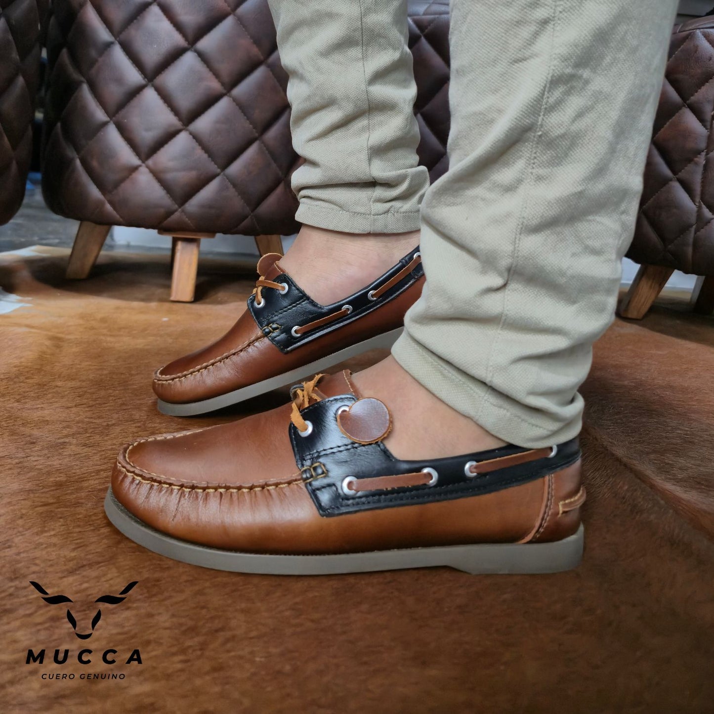 zapato mocasin Apache sperry nautico para hombre color versalles miel x negro 731