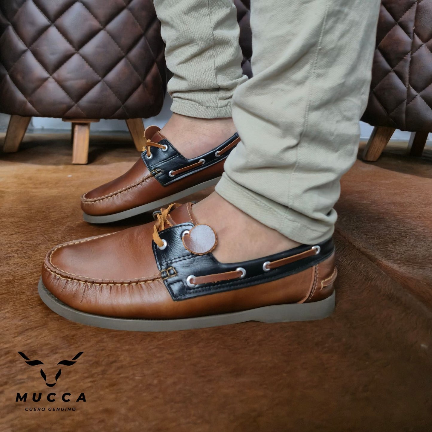 zapato mocasin Apache sperry nautico para hombre color versalles miel x negro 731