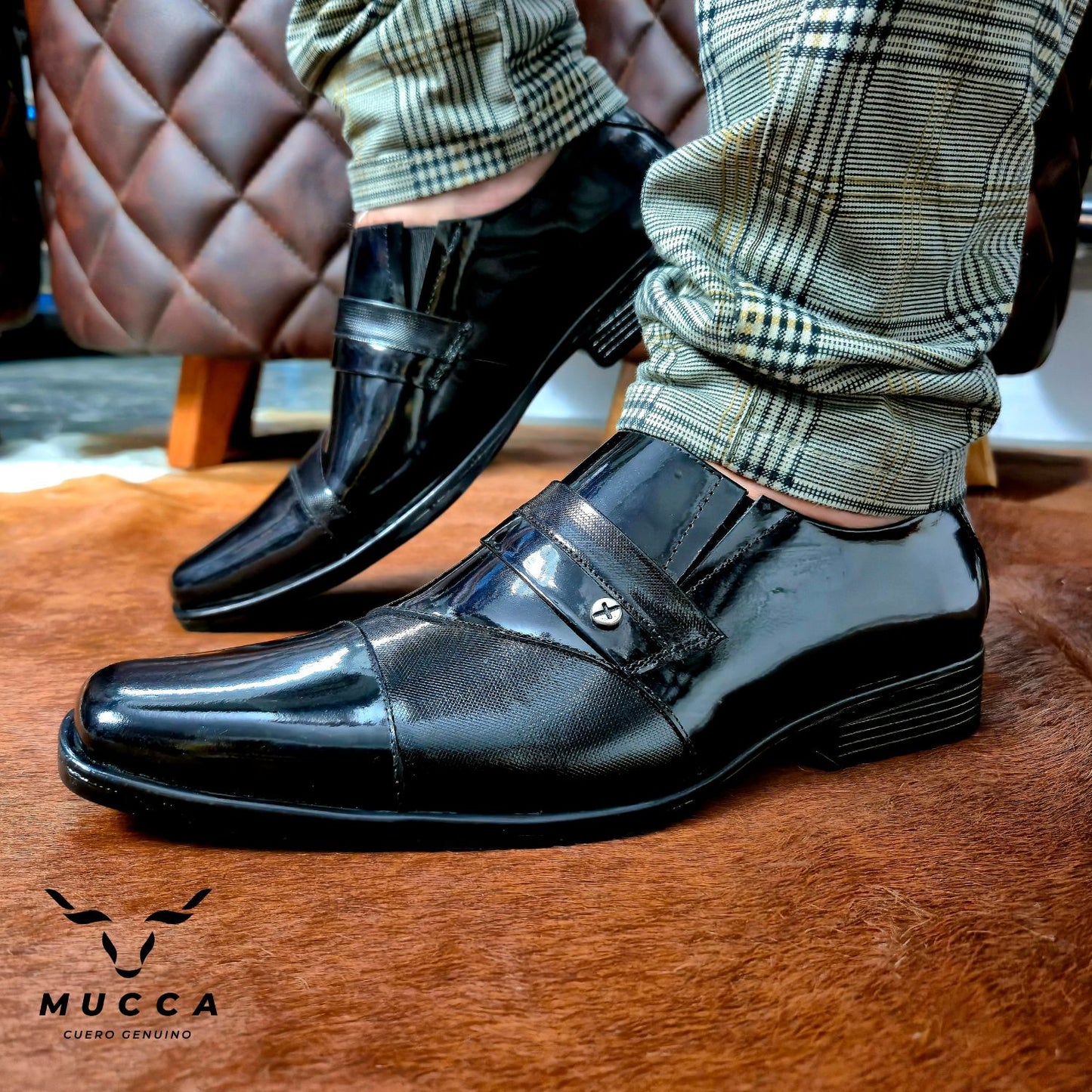 zapato clasico en cuero para hombre color negro 1746