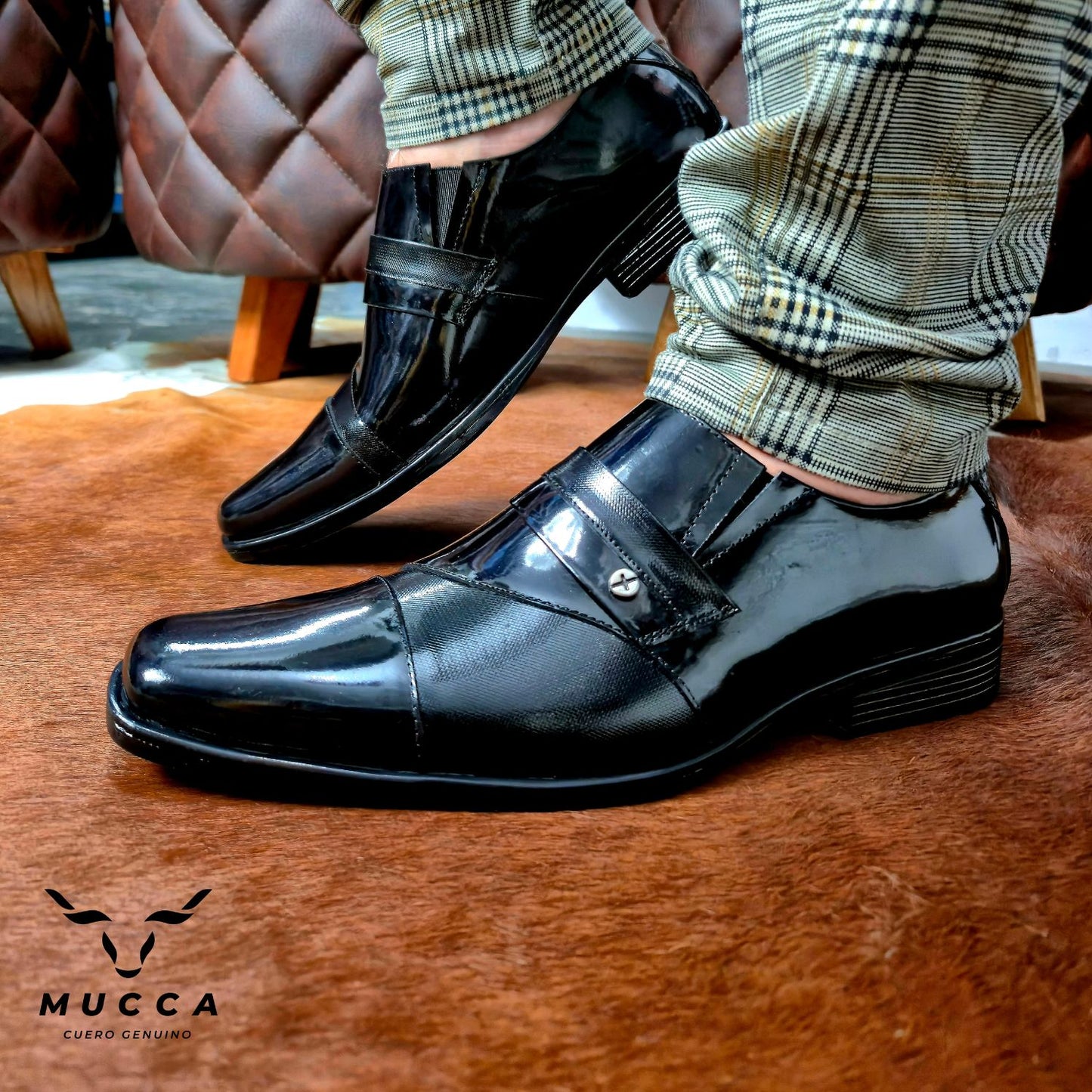 zapato clasico en cuero para hombre color negro 1746