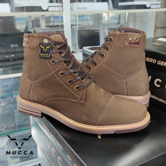 bota en cuero para hombre nobuck vison 860
