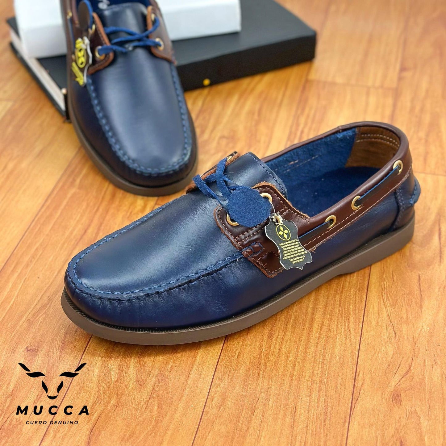 zapato mocasin Apache sperry nautico para hombre color versalles azul x versalles coñag 731